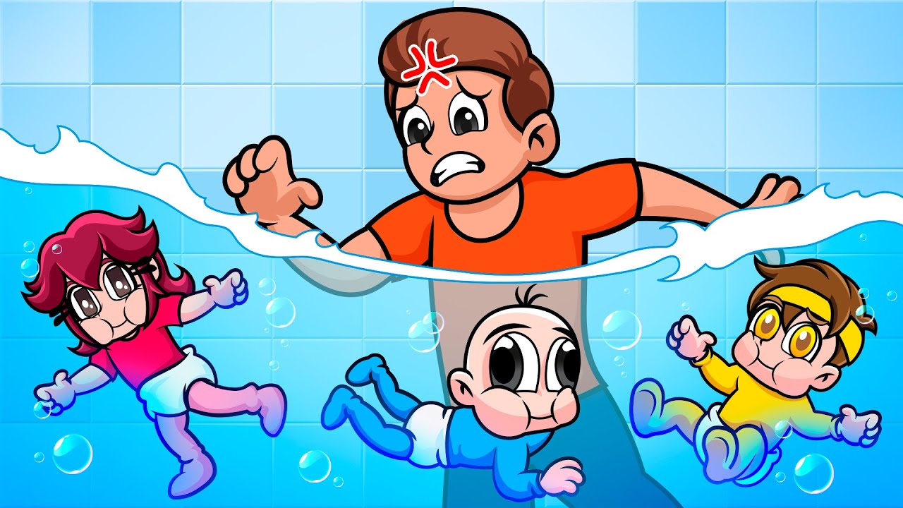 ESCAPA de la INUNDACIÓN o PAPÁ te ATRAPARÁ en Minecraft 😱🌊 BEBÉ NOOB en Who's Your Daddy