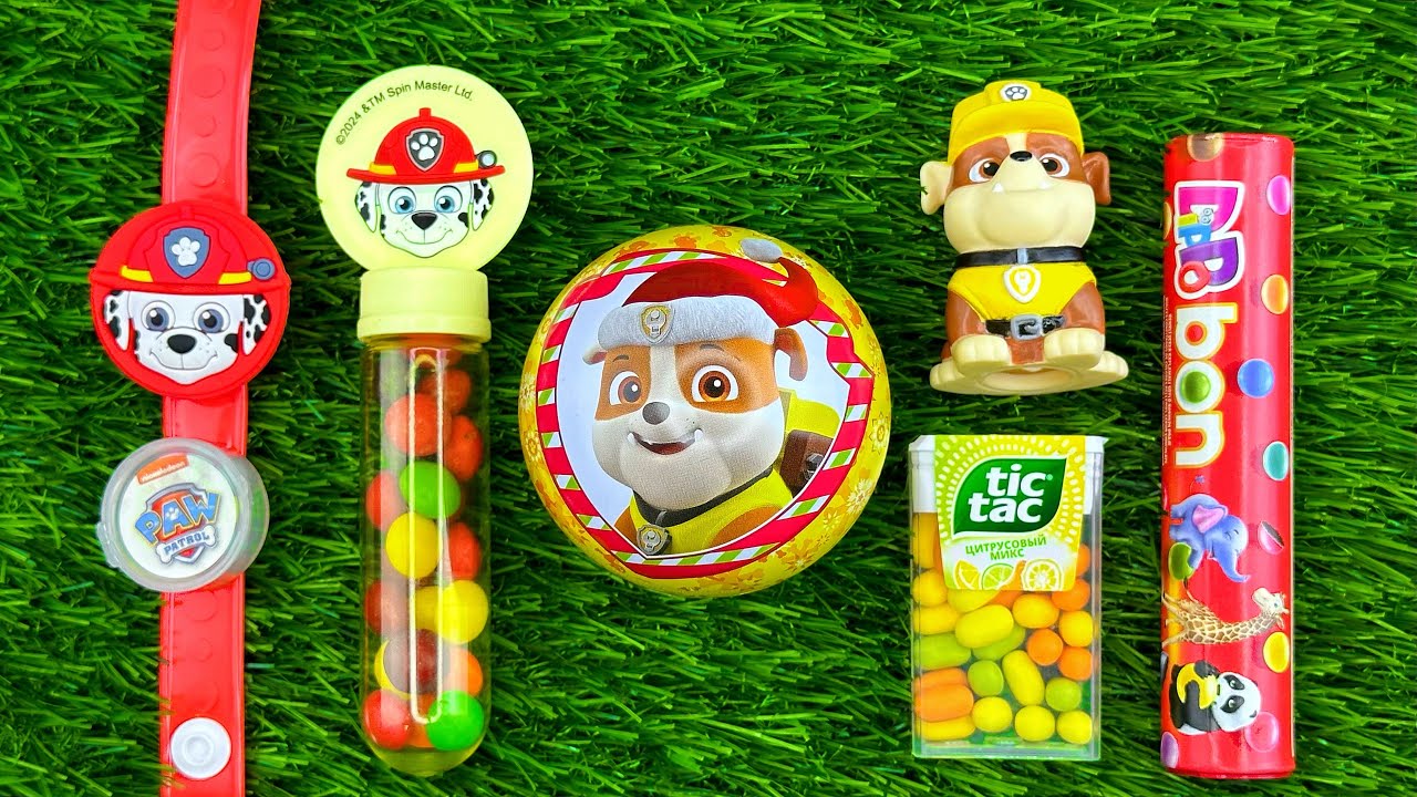 Funny Paw Patrol Video | SatisfyingCandyASMR | Surprise Bag Lollipop Sweets and Tops opening 