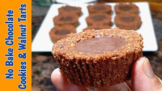 No-Bake no oven no egg Eggless Chocolate Ganache Tart Recipe | Walnut Tarts | Chocolate Tart Recipe