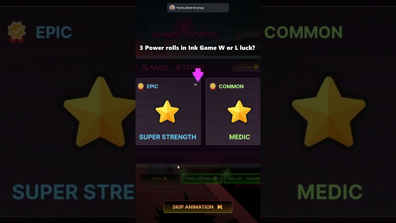 Using 3 Power Rolls In INK GAME Got Me Shorts