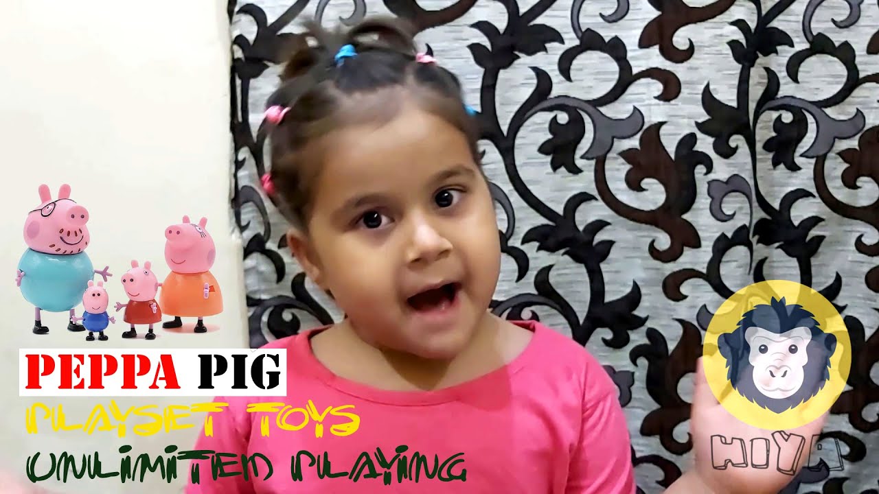 Peppa pig playset toys unlimited playing with Hiya & Happy Pig Family YouTube