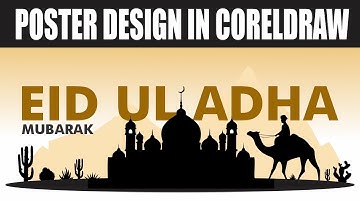 Eid Mubarak Poster Design in Coreldraw | Corel Draw in Urdu | Eid ul Adha 2023 poster design