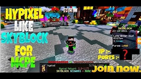 Hypixel Like Server For Move | Best Skyblock Server For Mcpe#how to play Skyblock #how to play serve