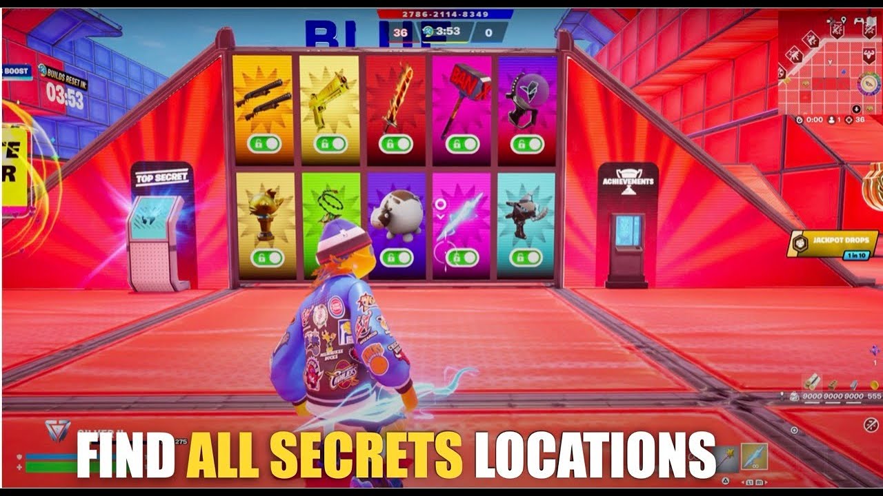 SUPER RED VS BLUE TYPICAL GAMER MAP FORTNITE - ALL SECRETS LOCATIONS PART 4