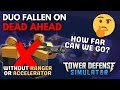 DUO FALLEN ON DEAD AHEAD WITHOUT RANGER OR ACCELERATOR | Tower Defense Simulator | Roblox
