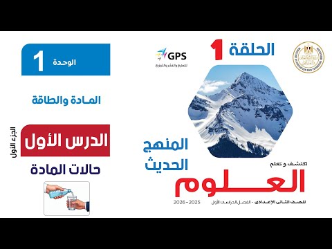 الحلقة  علوم الصف الثانى الأعدادى المنهج الحديث   الوحدة  الدرس حالات المادة