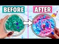 Fixing my weirdest slimes   slime makeover how to make slime diy