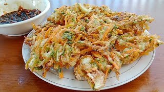 DO NOT ADD ANY OTHER FLOUR SO THAT THE VEGETABLE BAKWAN IS CRISPY ON THE OUTSIDE AND SAVORY ON TH...