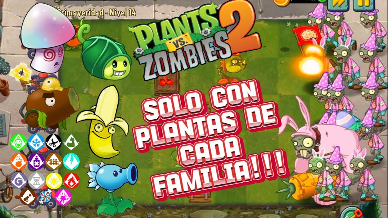 Plantas vs Zombies 2 Jugamos con todas las plantas de cada Familia ...