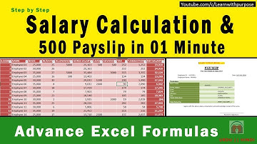 How To Create Salary Sheet Payroll || 500 Payslip in 01 minute Urdu Hindi