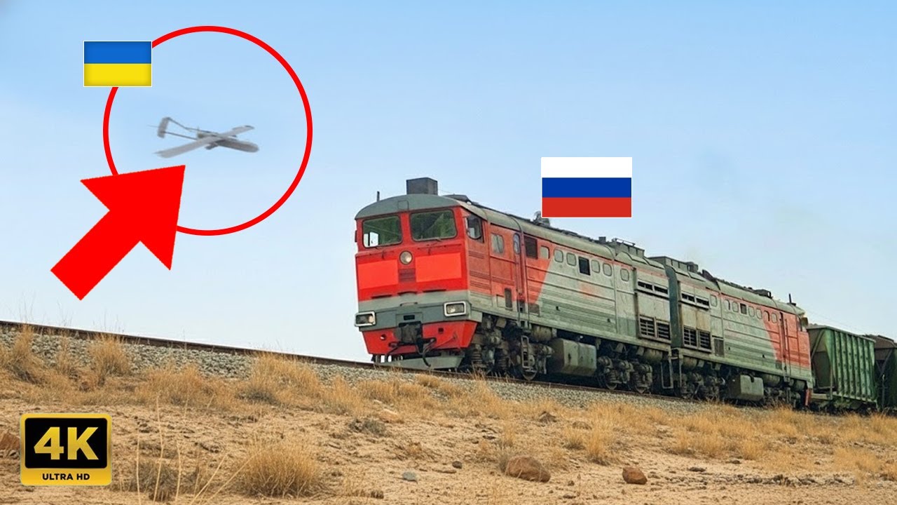 Drones ucranianos destroem trem russo em ataque preciso e devastador