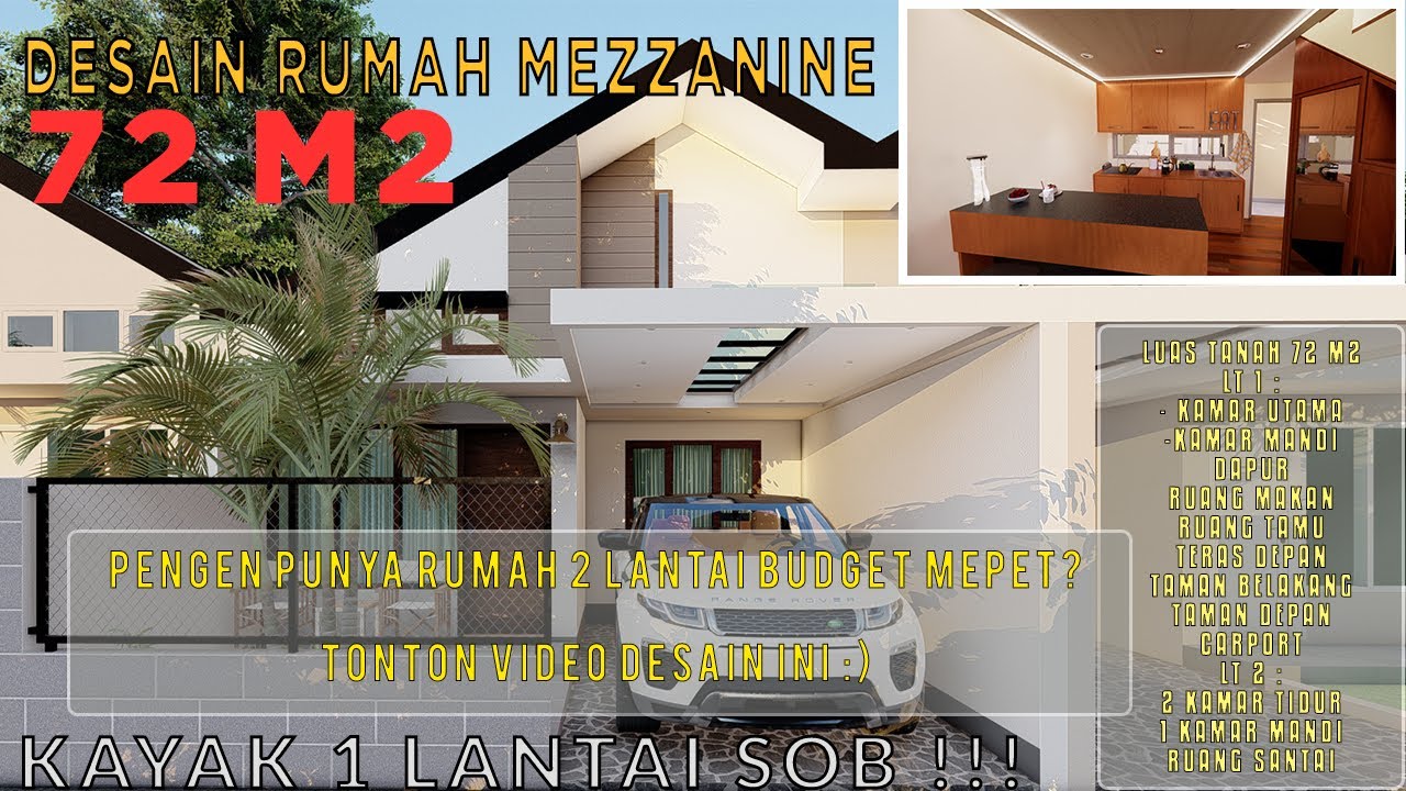 DESAIN RUMAH MEZZANINE Luas Tanah 72 M2 KAYAK 1 LANTAI SOB YouTube