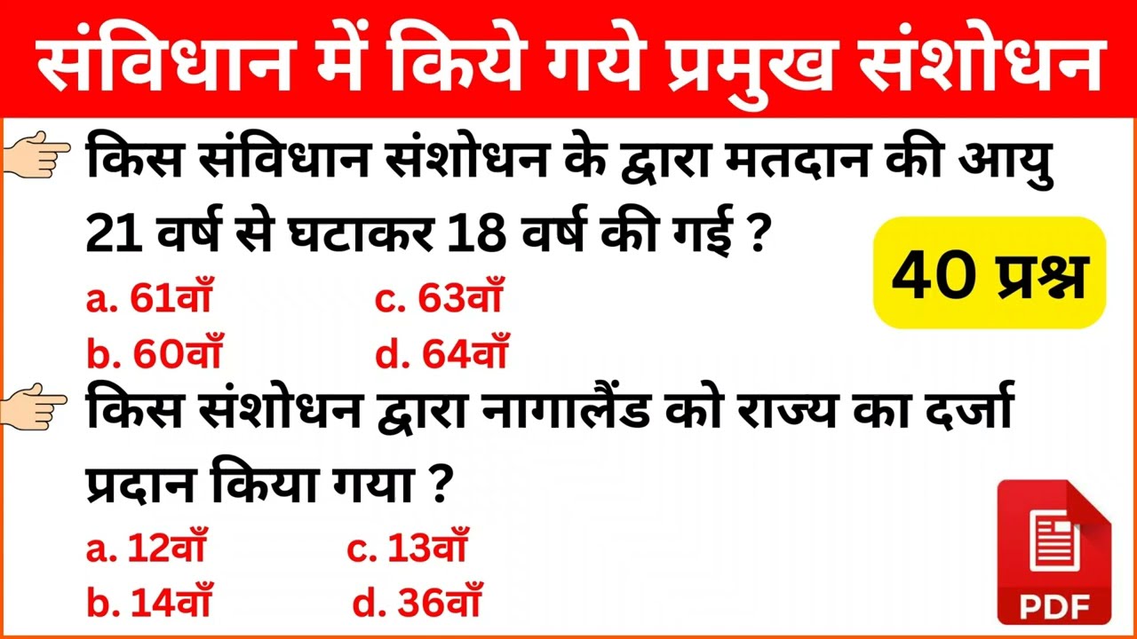 संविधान quiz for All exam 