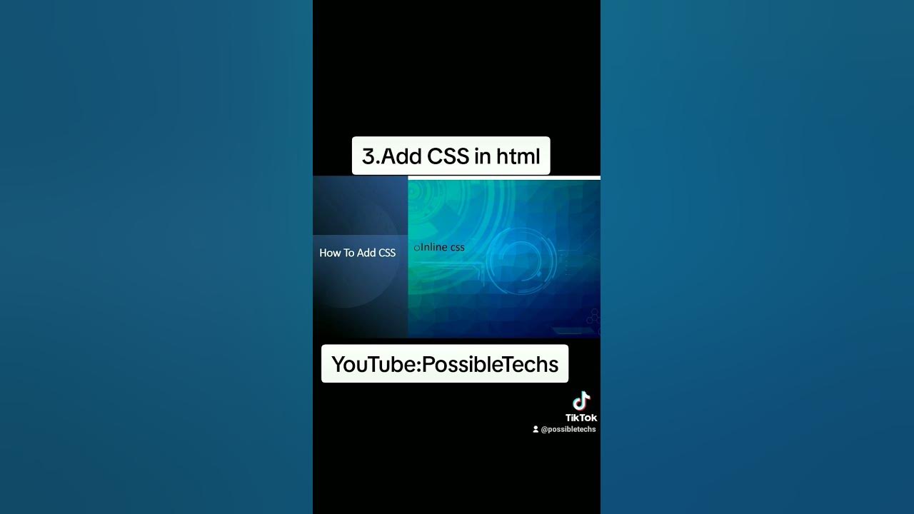 add css in html #possibletechs #html #css #inlinecss #internalcss # ...