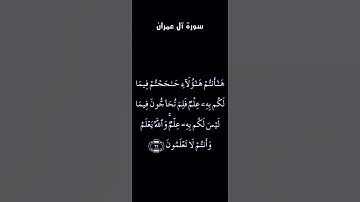 تلاوة عطرة بصوت الشيخ ماهر المعيقلي من سورة آل عمران