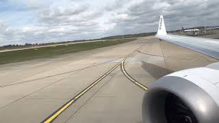 Ryanair Boeing 737-8200 Max Taxi and Takeoff From London Stansted