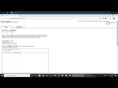 String 2 (oneTwo) Java Tutorial || Codingbat.com