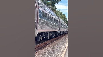#Amtrak heads south on the #CSX #railroad past #railfans #trainwatching in #Ashland, #Virginia