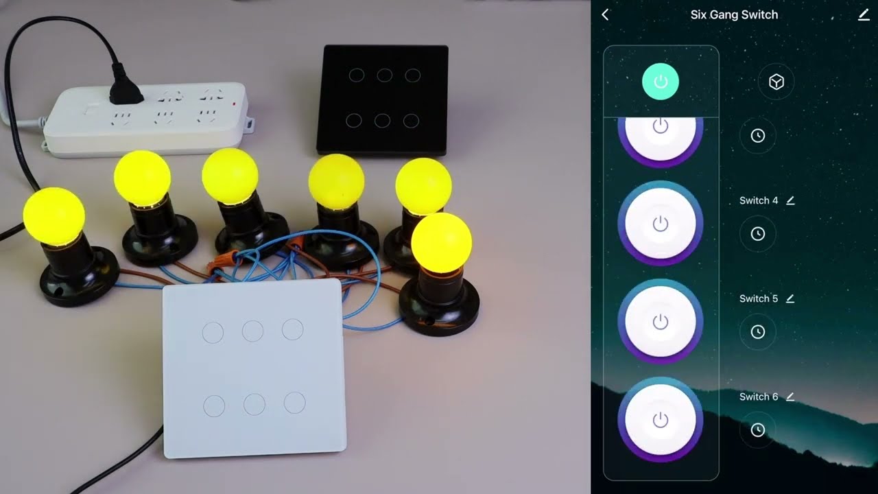 LoraTap Tuya Smart Life 6 Gang Brazil Touch Panel Light Switch TS1600