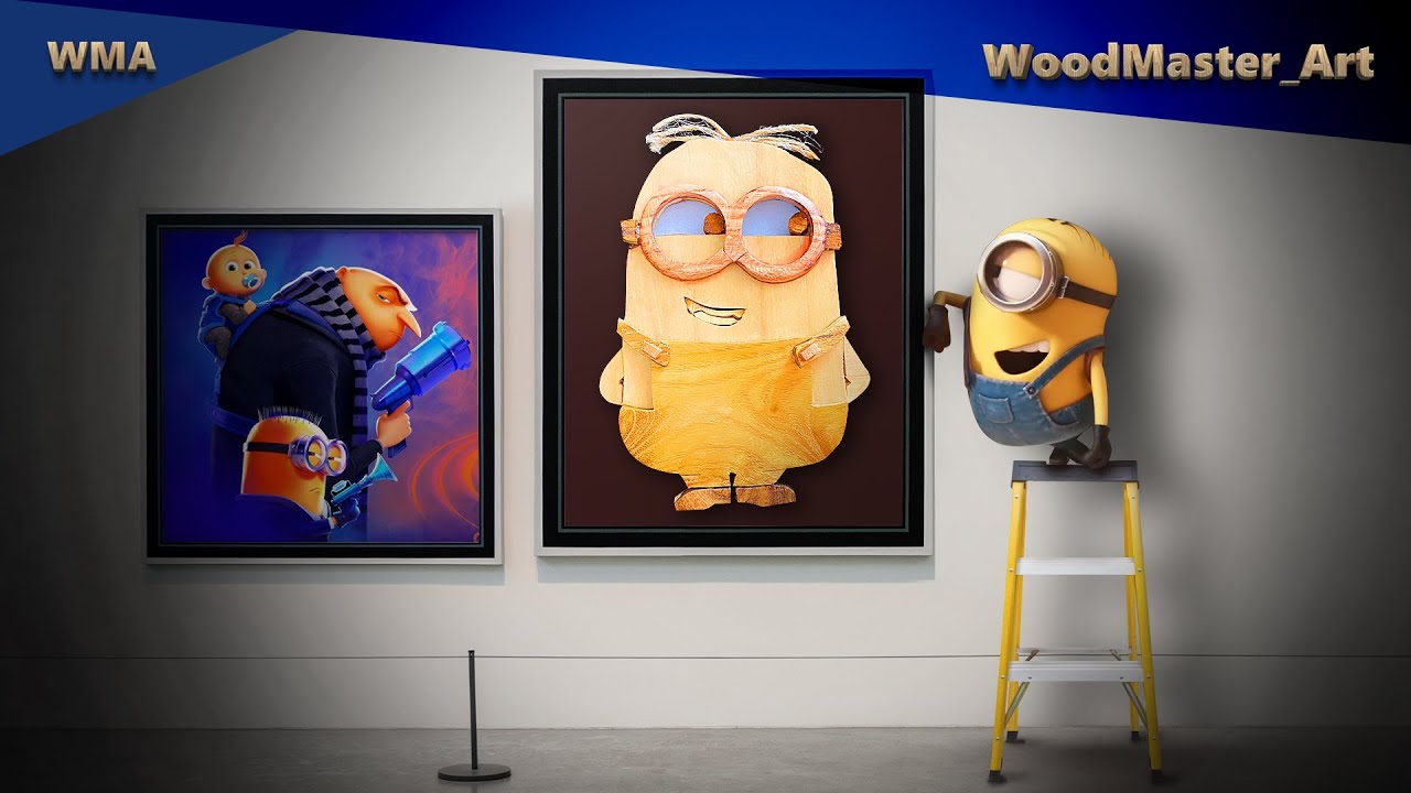 WOODEN MINIONS PICTURE BY WOOD MASTER ART