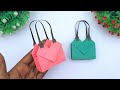 Easy and simple handmade paper mini bag  diy origami purse making ideas  mini paper handbag