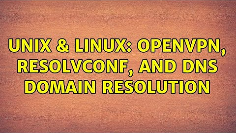 Unix & Linux: OpenVPN, resolvconf, and DNS domain resolution (3 Solutions!!)