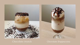 材料２つでチョコソース！簡単チョコレートドリンク作り方 「チョレートフラペチーノ・チョレートクランチ」Chocolate drink 초콜릿 음료