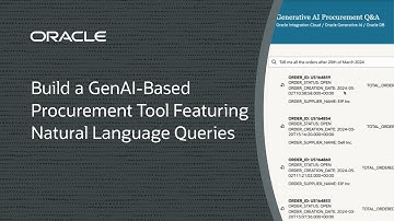 Build a GenAI-Based Procurement Tool Featuring Natural Language Queries