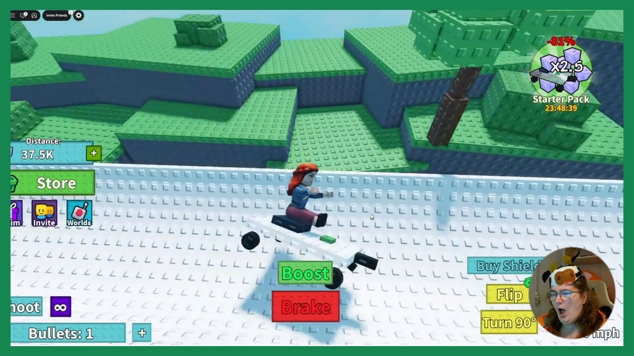 Jeg smid hende ud af banen // Ride A Cart Down A Slide // Roblox Dansk