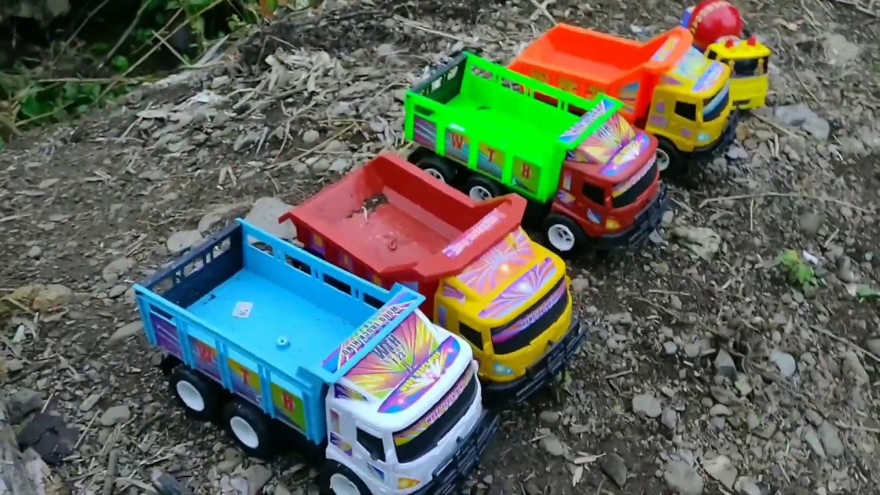 Mainan mobil truk dump dengan corak warna warni  part 2 