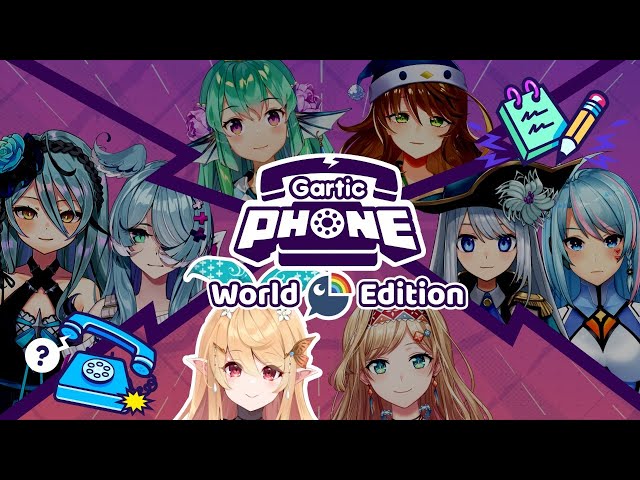 【Gartic Phone】MOSHI MOSHI? WORLD COLLAB DESUu!!【NIJISANJI EN | Pomu Rainpuff】のサムネイル