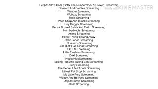 Script Arlos Roar Betty The Numberblock 13 Lover Crossover