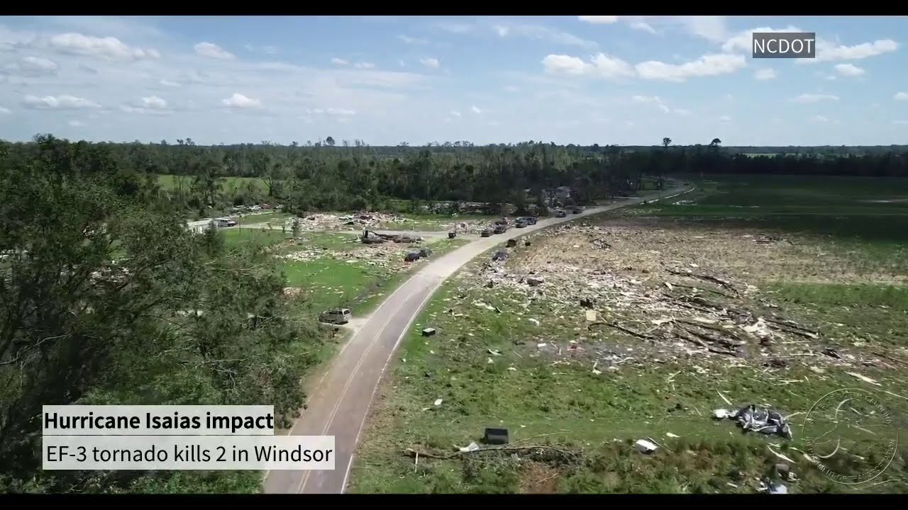 Drone shows EF-3 tornado damage in North Carolina - YouTube
