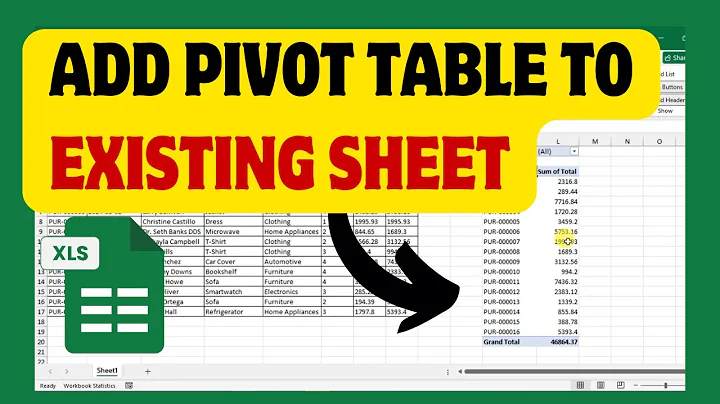 How To Add Pivot Table To Existing Sheet