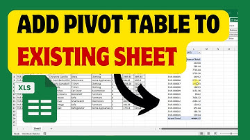 How To Add Pivot Table To Existing Sheet