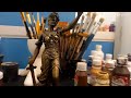 como pintar una escultura de la Dama de la justicia (Diosa Temis) en técnica efecto bronce.