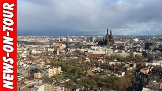 Köln: Kölner Dom CINEDOM (Mediapark) SATURN Bahnhof aus der Luft! Aerial Footage aus dem 30. Stock