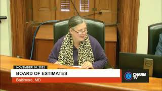 Board of Estimates Meeting; November 16, 2022