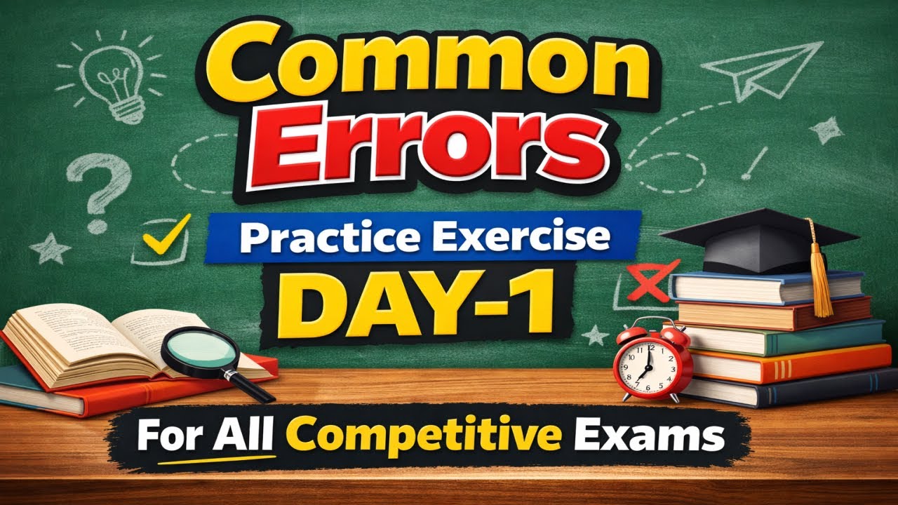 Common Errors for All Competitive Exams | Most Repeated Error Detection Questions | Day-1