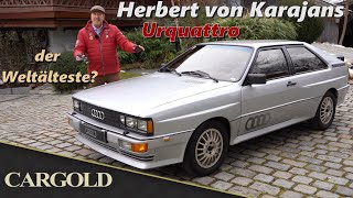 Audi Quattro Coupé, 1980, Erstbesitz: Herbert Von Karajan! Der Wohl Älteste Zugelassene Urquattro!