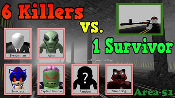 Area 51 MANHUNT Part 2! 6 Killers VS 1 Survivor, Roblox Survive And Kill The Killers