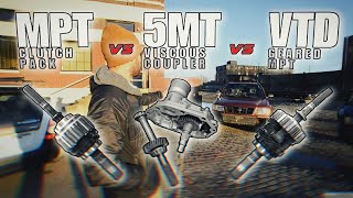 MPT vs VTD vs VISCOUS COUPLING | Subaru center differential power transfer test