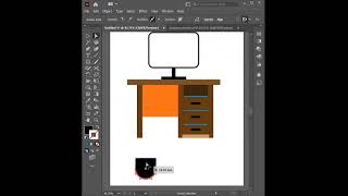 How to make flat design of PC table in Adobe illustrator #illustrator #art #artist #flat #graphics