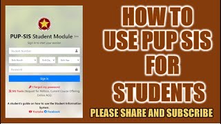 How To Use Pup Sis For Students Pup Student Information System Tutorials Filipino Tagalog