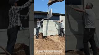 ⚙️🏗️ Precast Concrete Boundary Wall Assembly: Industrial Infrastructure Hacks #shorts