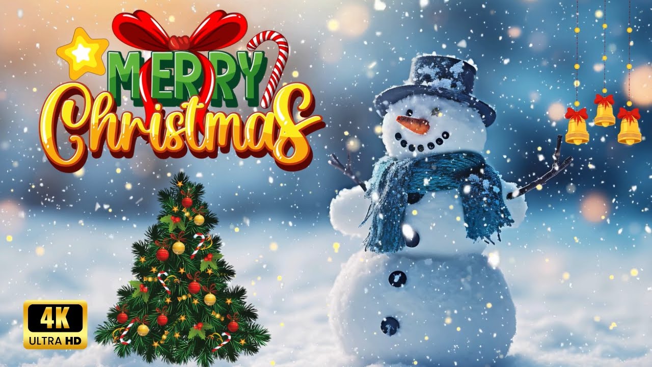 Merry Christmas Background Video Loop (1 Hour) - 4K Ultra HD Festive Screensaver