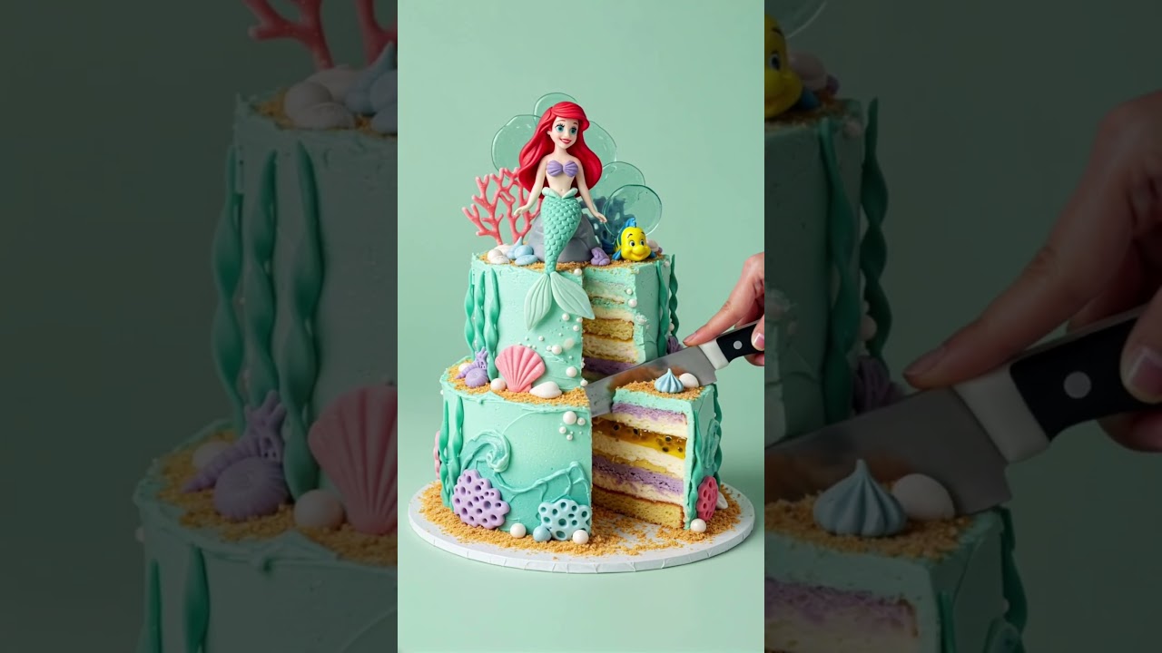 Ariel Mermaid Birthday Cake ❤️🌊 Underwater Magic in Every Slice!