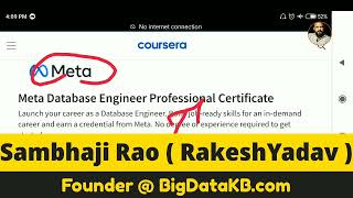 Coursera Review | Coursera Data Engineer Course By META Employees | Coursera Review By BigDataKB.com