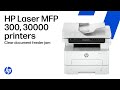 Clear a document feeder jam | HP Laser MFP 300 and 30000 printer series