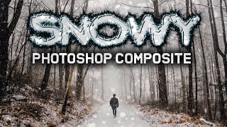 Winter, Snow Photoshop Composite Tutorial screenshot 1